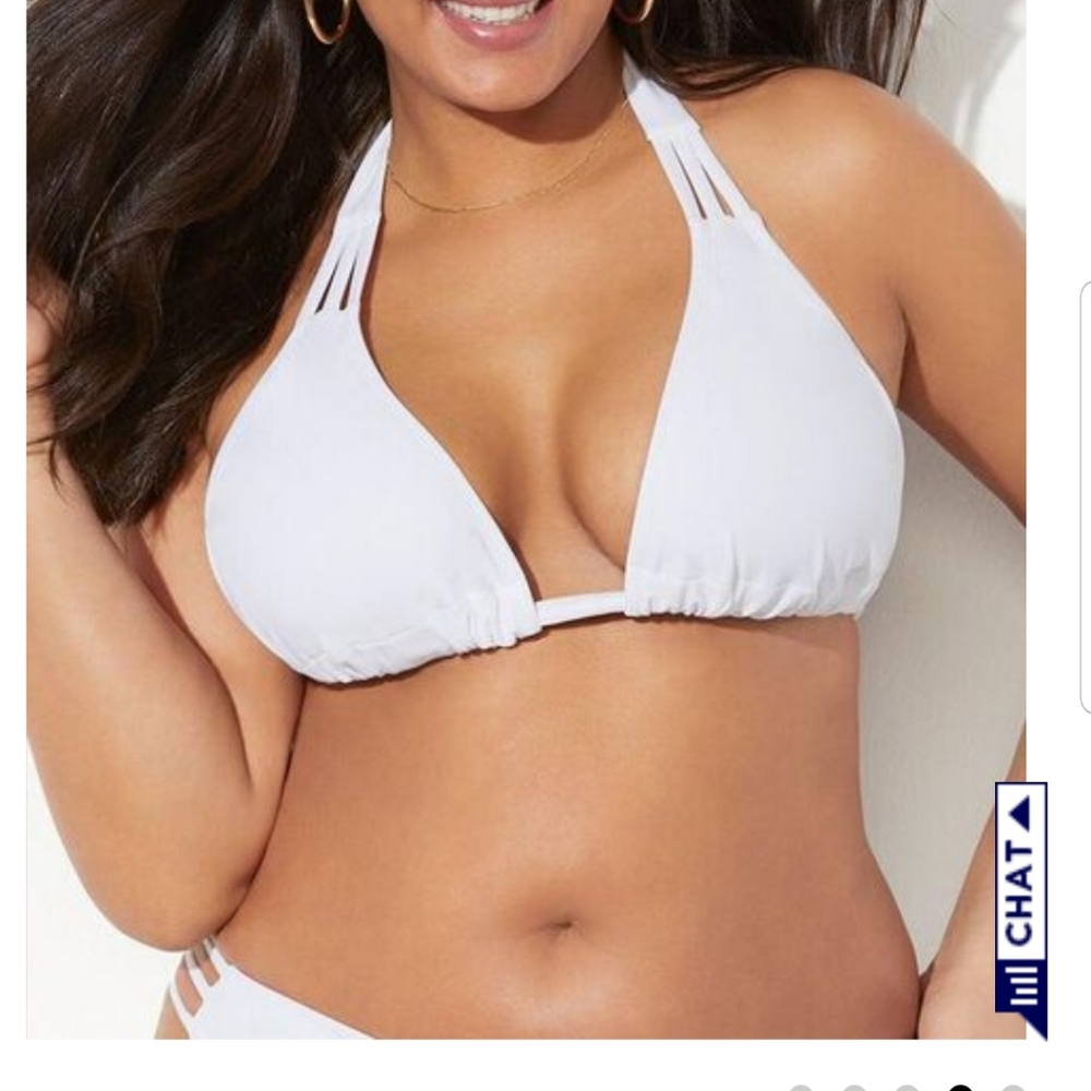 Sz 14 Swimsuits for all white triangle bikini to